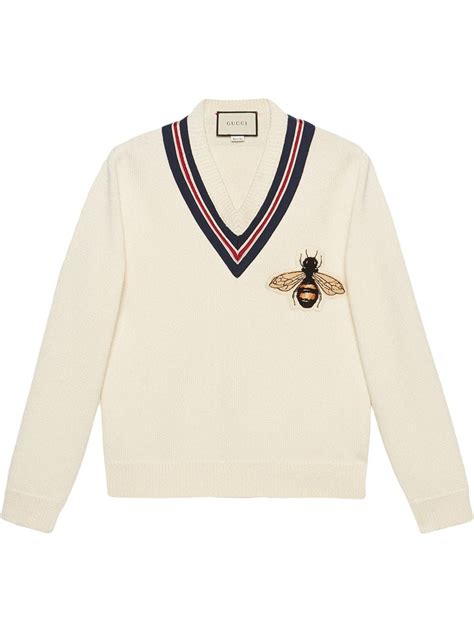 gucci bee sweater white|gucci sweater now.